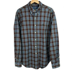 Ralph Lauren Classic Fit Shirt Button Down Multicolor Plaid Size Large READ